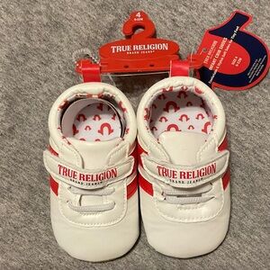 True Religion baby white and red trainers